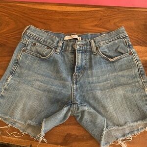 Levi’s cutoff denim shorts with raw edge